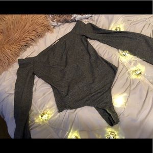 Essue | Off Shoulder Gray Bodysuit